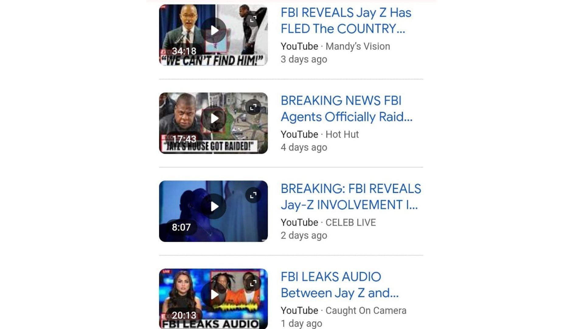 A series of fake videos about JayZ have been circulating online. (Image via YouTube)