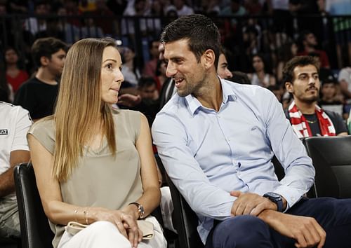 Novak Djokovic and his wife Jelena (Source: Getty)