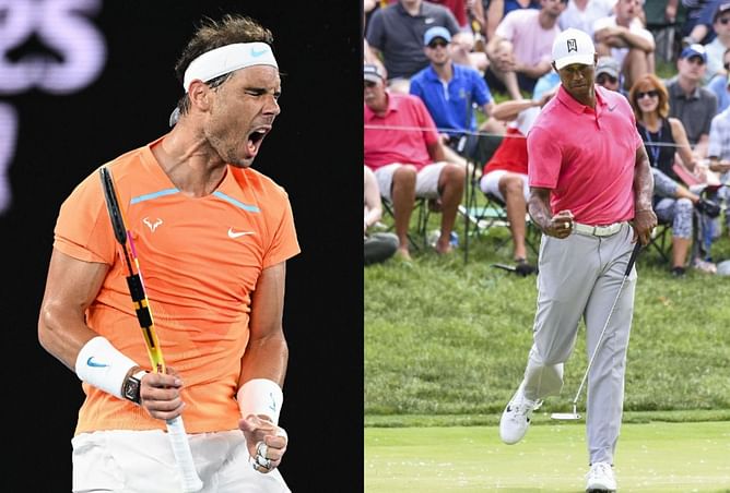 When Tiger Woods couldn't help contain his excitement after Rafael Nadal’s incredible rally at the US Open