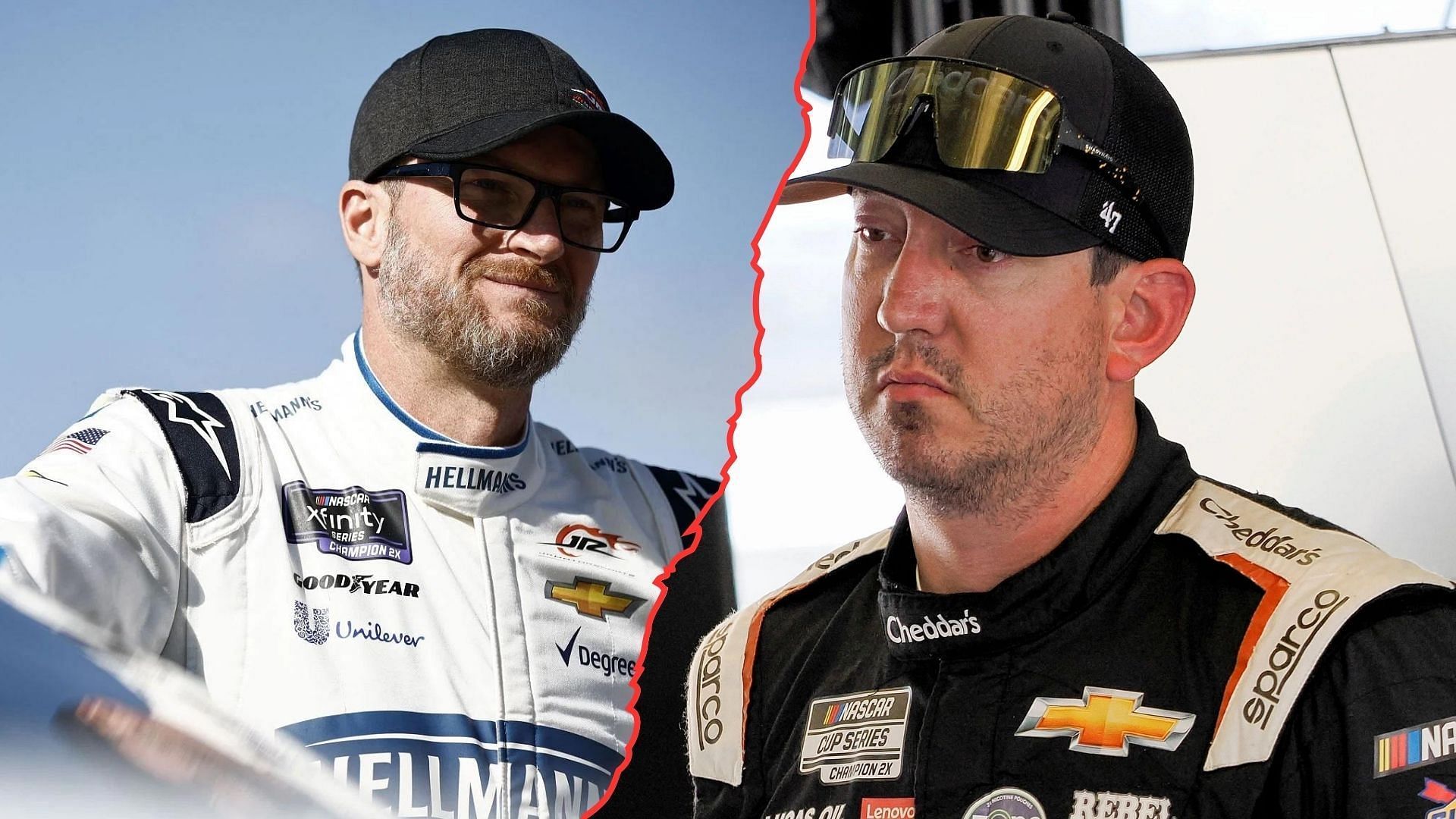 Dale Earnhardt Jr. (L) joins in Kyle Busch&rsquo;s (R) discourse following Darlington loss (Image: (L- Getty) (R- Imagn))