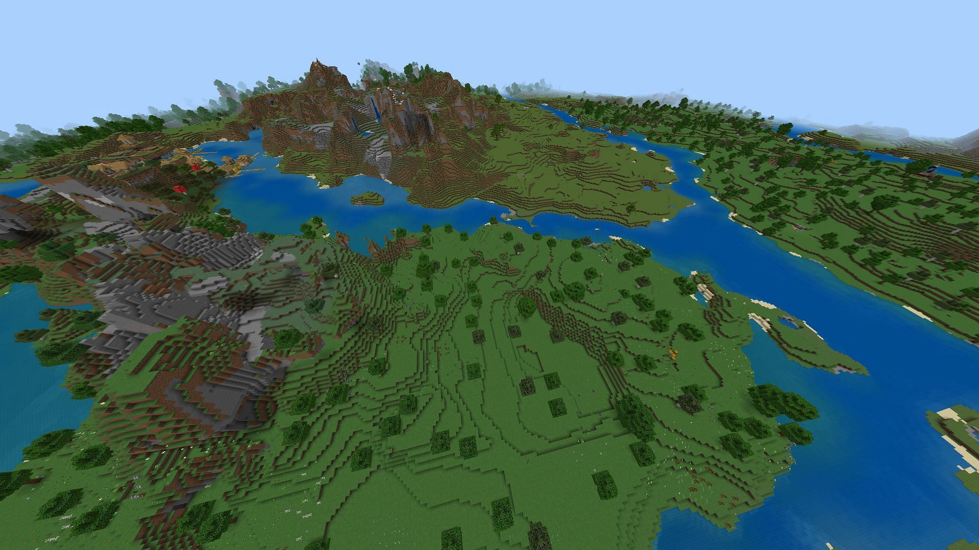 Three separate flower forests are within reach in this Minecraft seed (Image via Mojang)