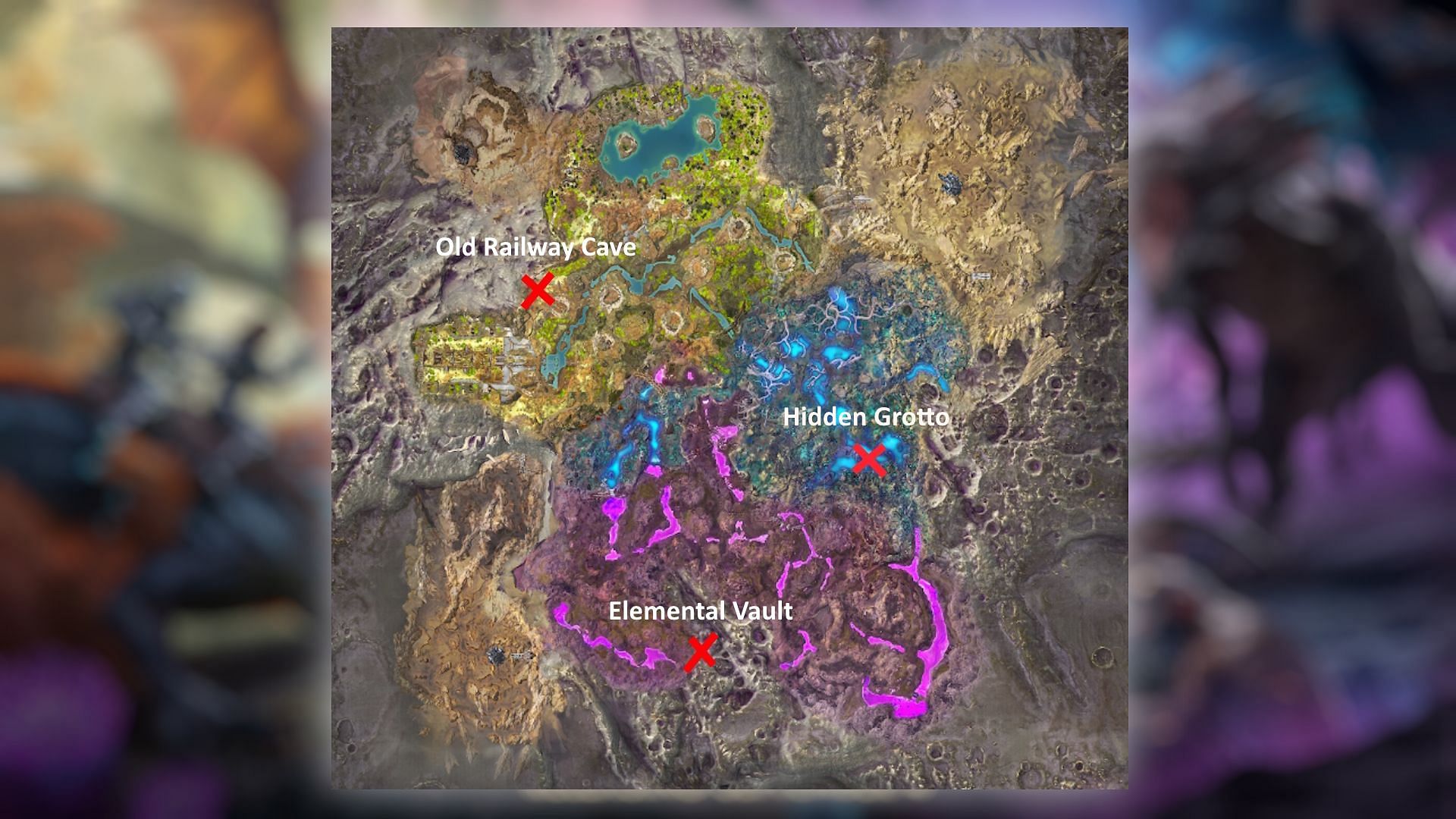 All Artifact Cave locations in ARK Survival Ascended Aberration (Image via Studio Wildcard)