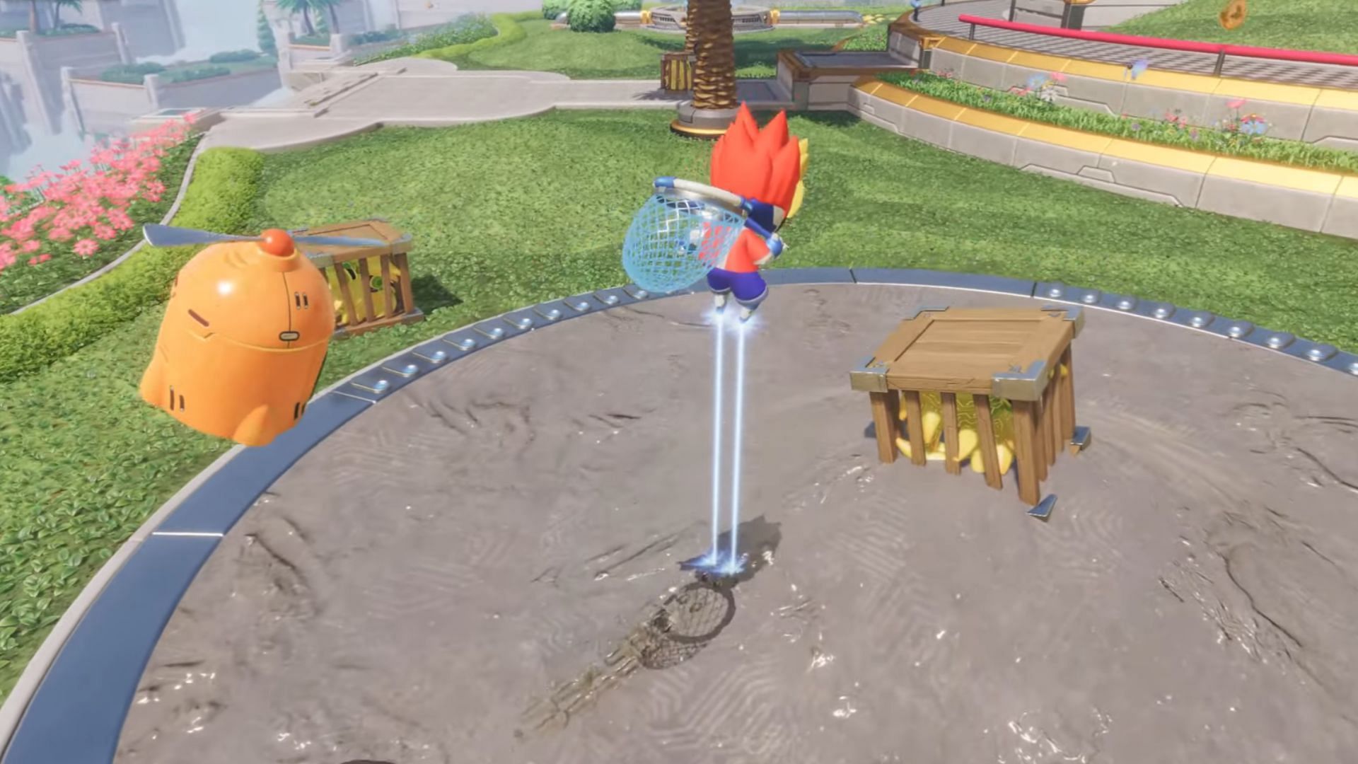 This Bot is hidden inside the banana crate in the middle (Image via Sony || YouTube@Gamer Guru)