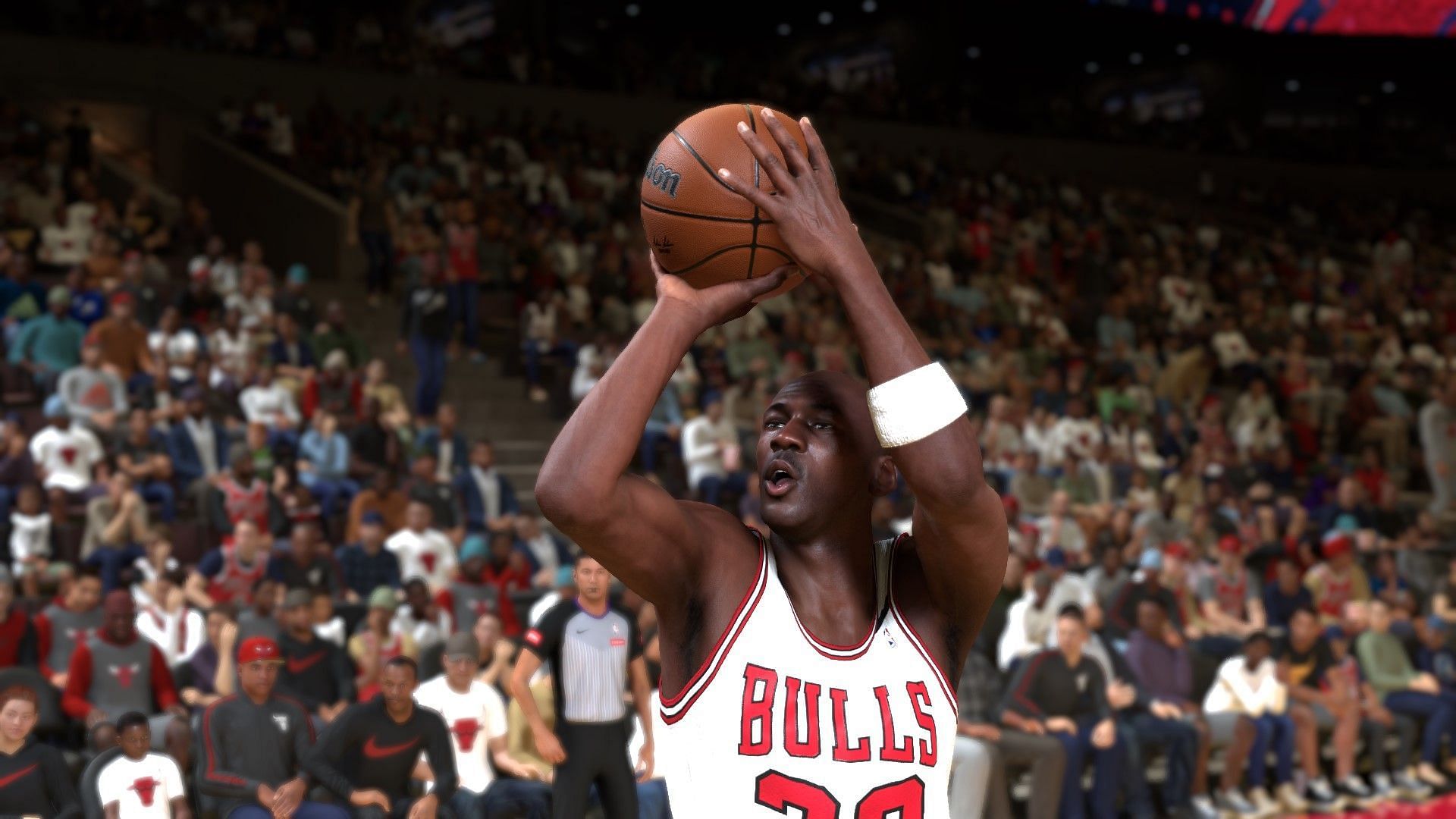 Michael Jordan in action in the new NBA 2K release (Image via Visual Concepts)