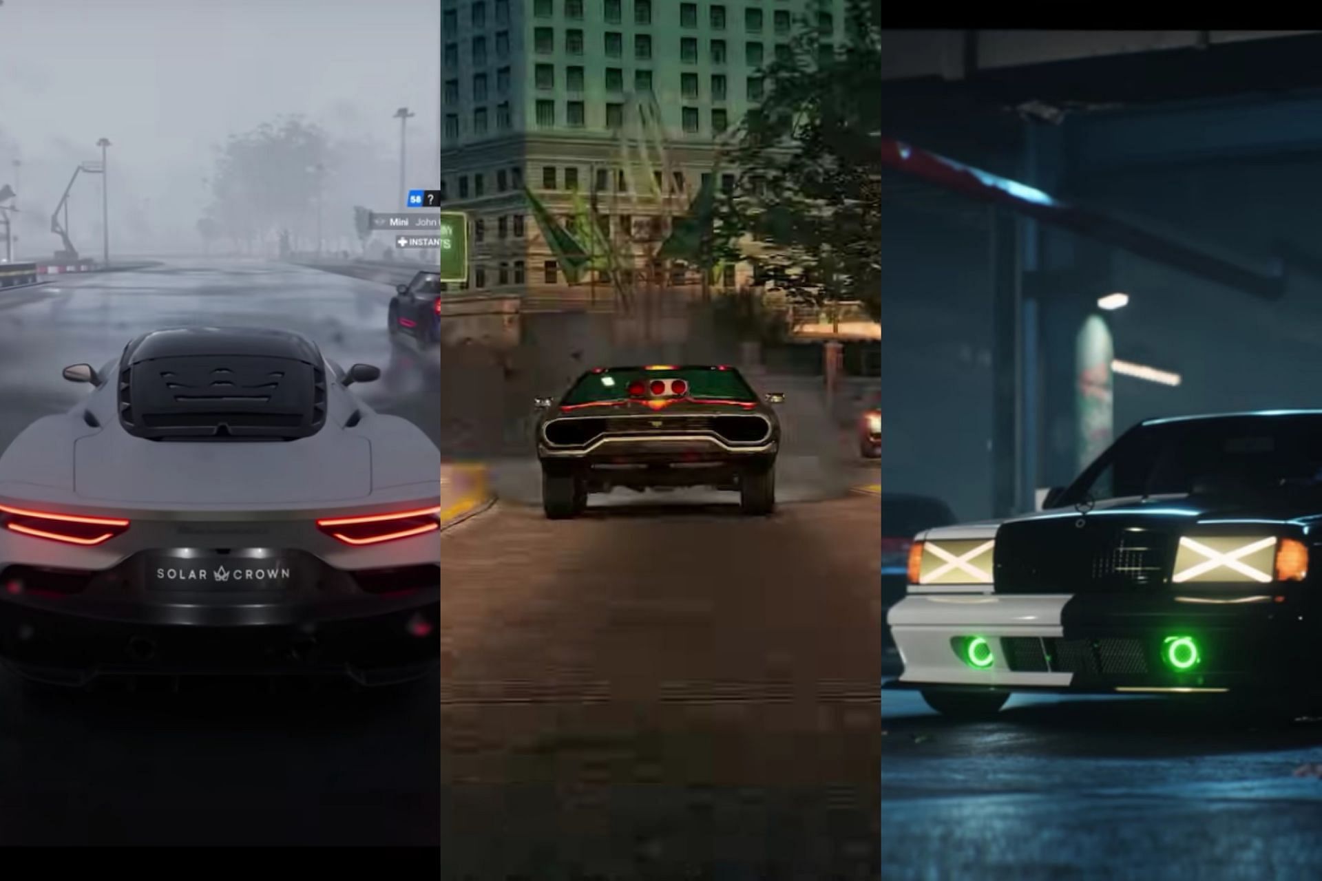 Stills from open-world racing games (Image via EA || Nacon)