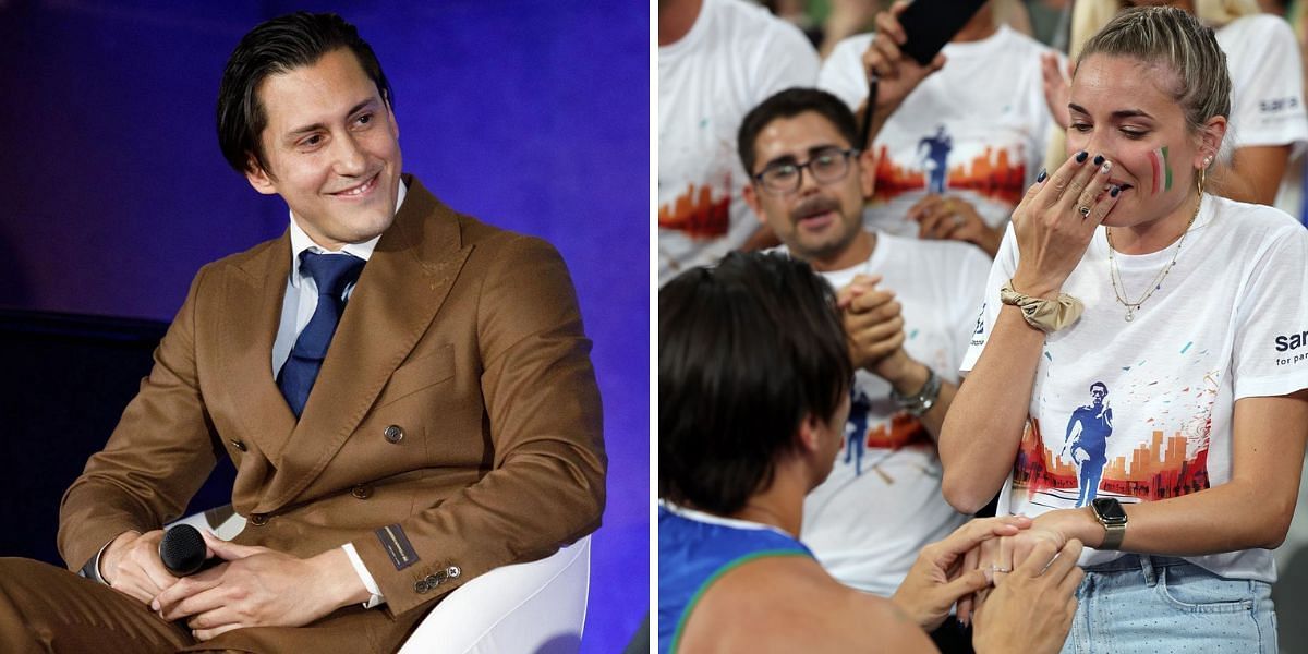 Alessandro Ossola proposes to girlfriend Arianna Mandaradoni. PHOTO: Getty Images (L)/ Instagram - @paraathletics