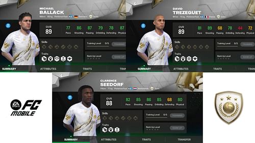 FC Mobile base Icon cards of Ballack Trezeguet and Seedorf (Images via EA Sports)