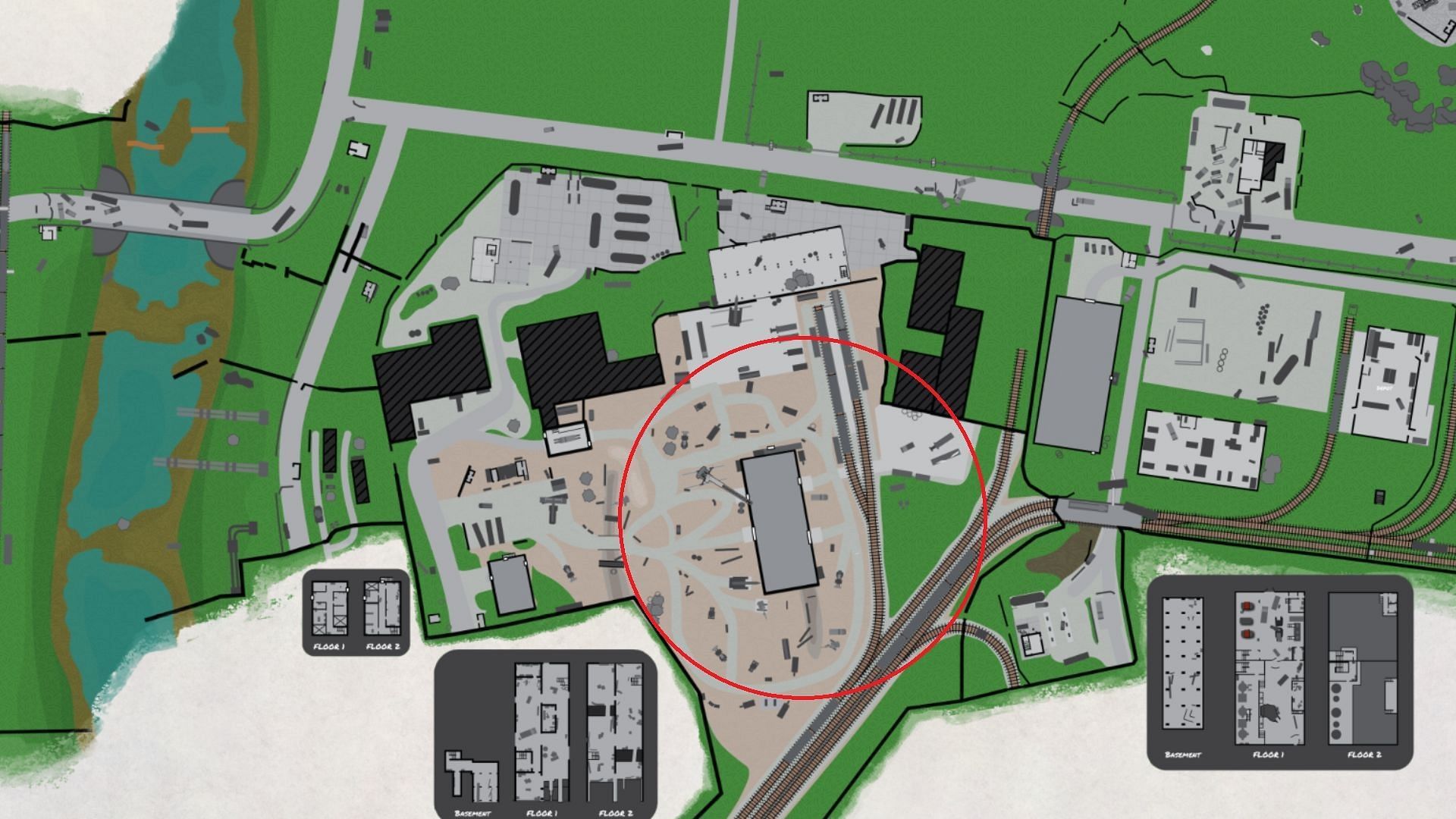 Customs Goons spawn location (Image via Battlestate Games and Mapgenie.io)