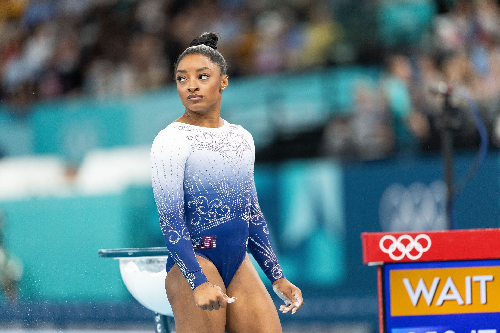 Simone Biles pictured at the Olympic Games Paris 2024 (Image via Getty)