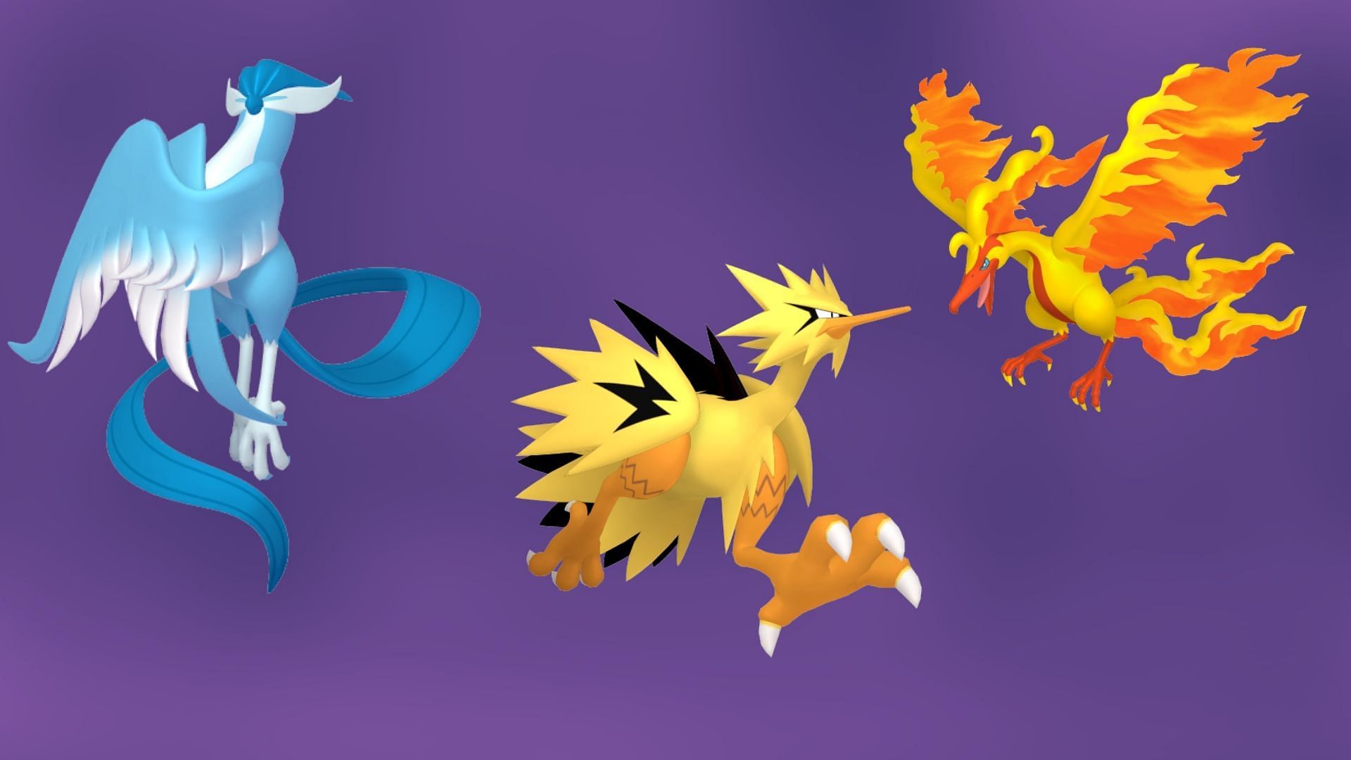 A photo of Shiny Galarian forms of Articuno, Moltes, and Zapdos (Image via The Pokemon Company)