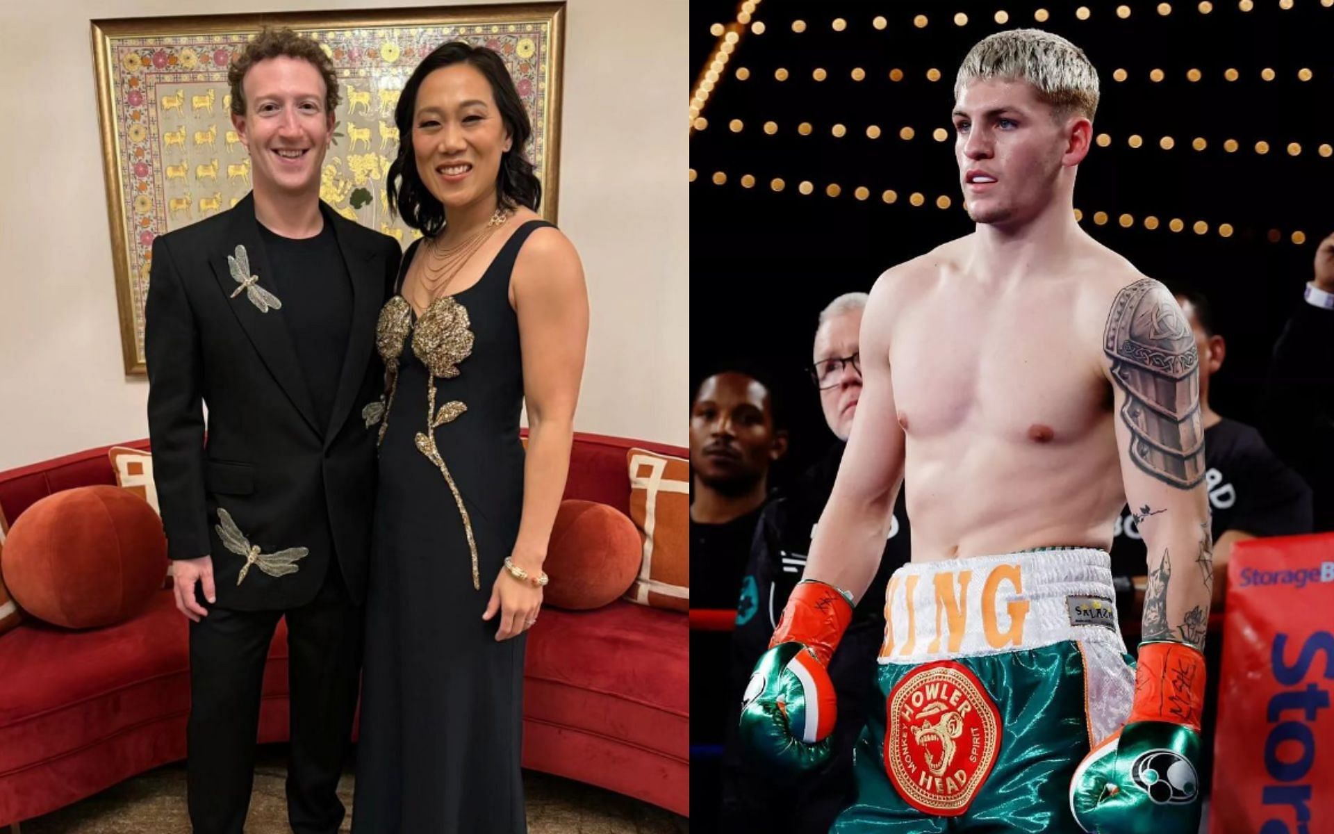 Callum Walsh (right) talks about backstage interaction with Mark Zuckerberg and wife (left) [Images courtesy: @zuck and @kingcallumwalsh on Instagram]