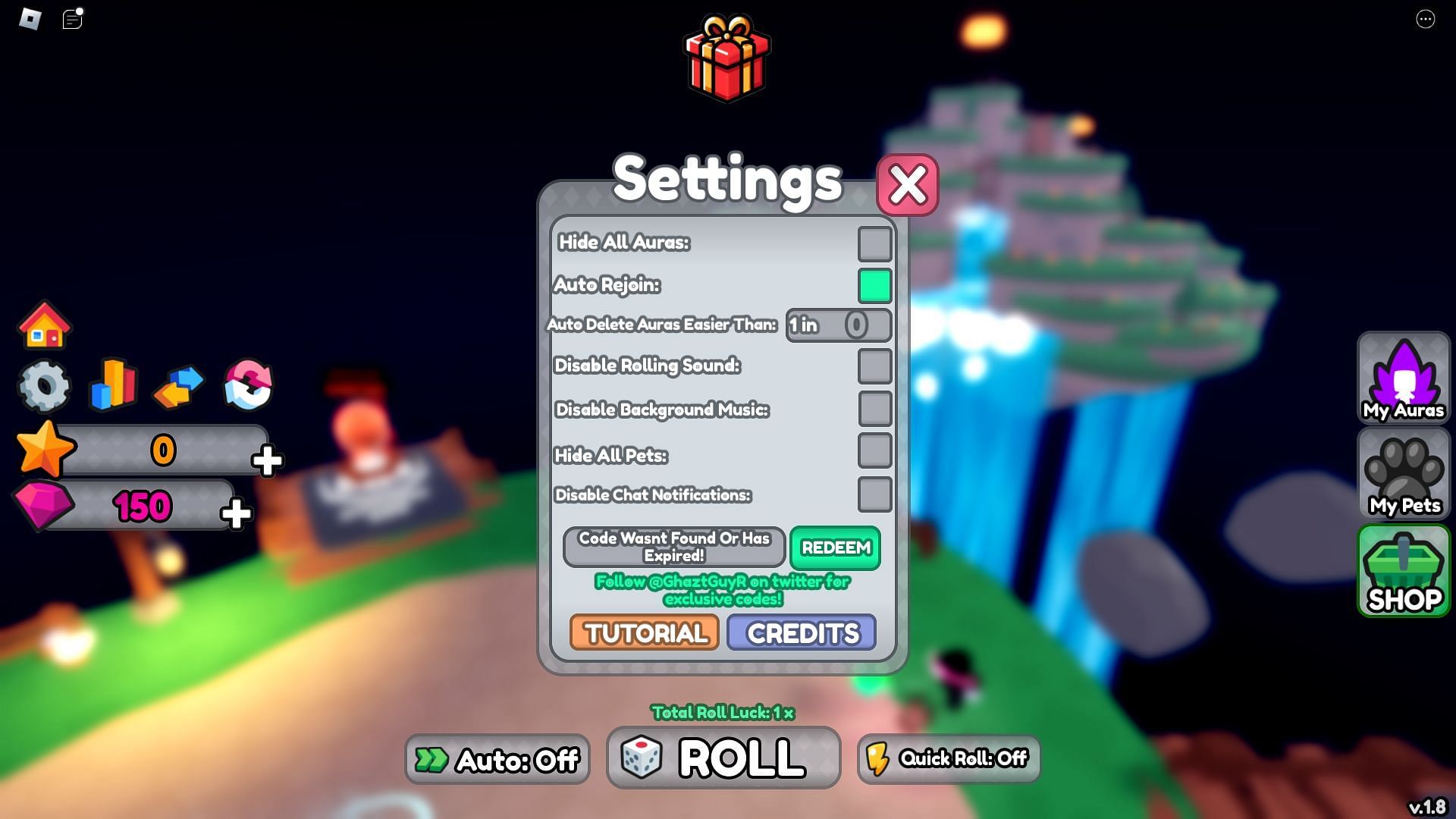 Troubleshooting codes for RNG Combat Simulator (Image via Roblox)