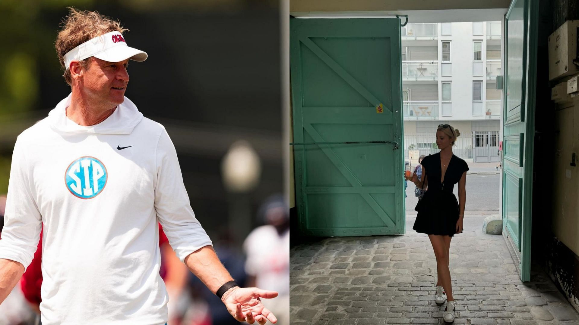 Ole Miss coach Lane Kiffin &amp; Landry Kiffin (Ole Miss &amp; Landry