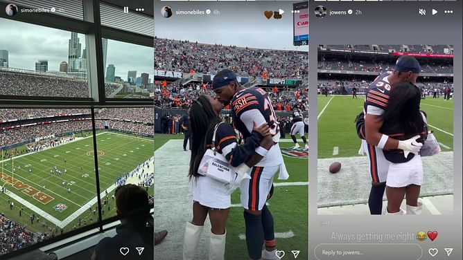 "Always getting me right": Simone Biles leaves husband Jonathan Owens swooning over her Bears-Rams appearance