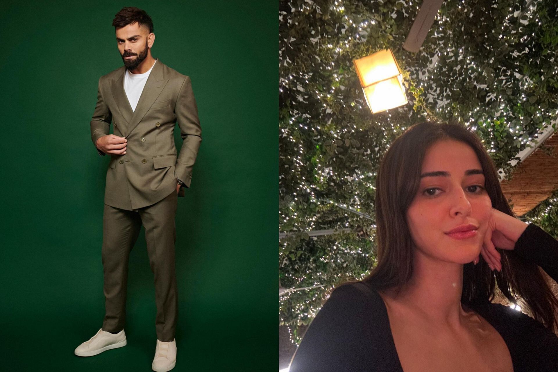 Virat Kohli (L) and Ananya Panday (R) (Image via Instagram/@virat.kohli and @ananyapanday)