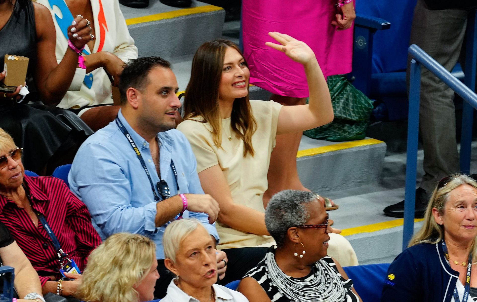 Maria Sharapova watching Coco Gauff's US Open final vs Aryna Sabalenka in 2023 (Image source: Getty)