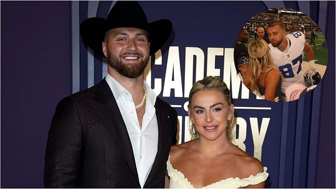 IN PHOTOS: Cowboys TE Jake Ferguson looks back at one year of dating girlfriend Haley Cavinder