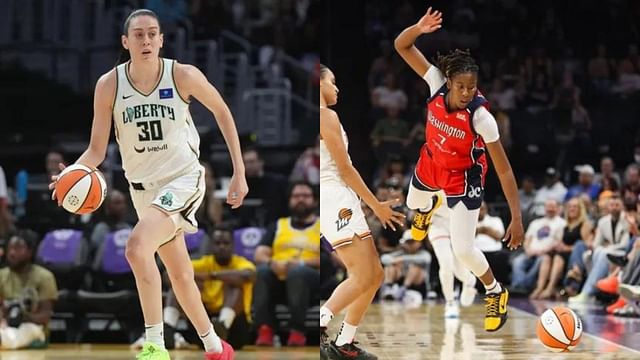 Breanna Stewart of the New York Liberty and Ariel Atkins of the Washington Mystics. Photo Credits: Imagn