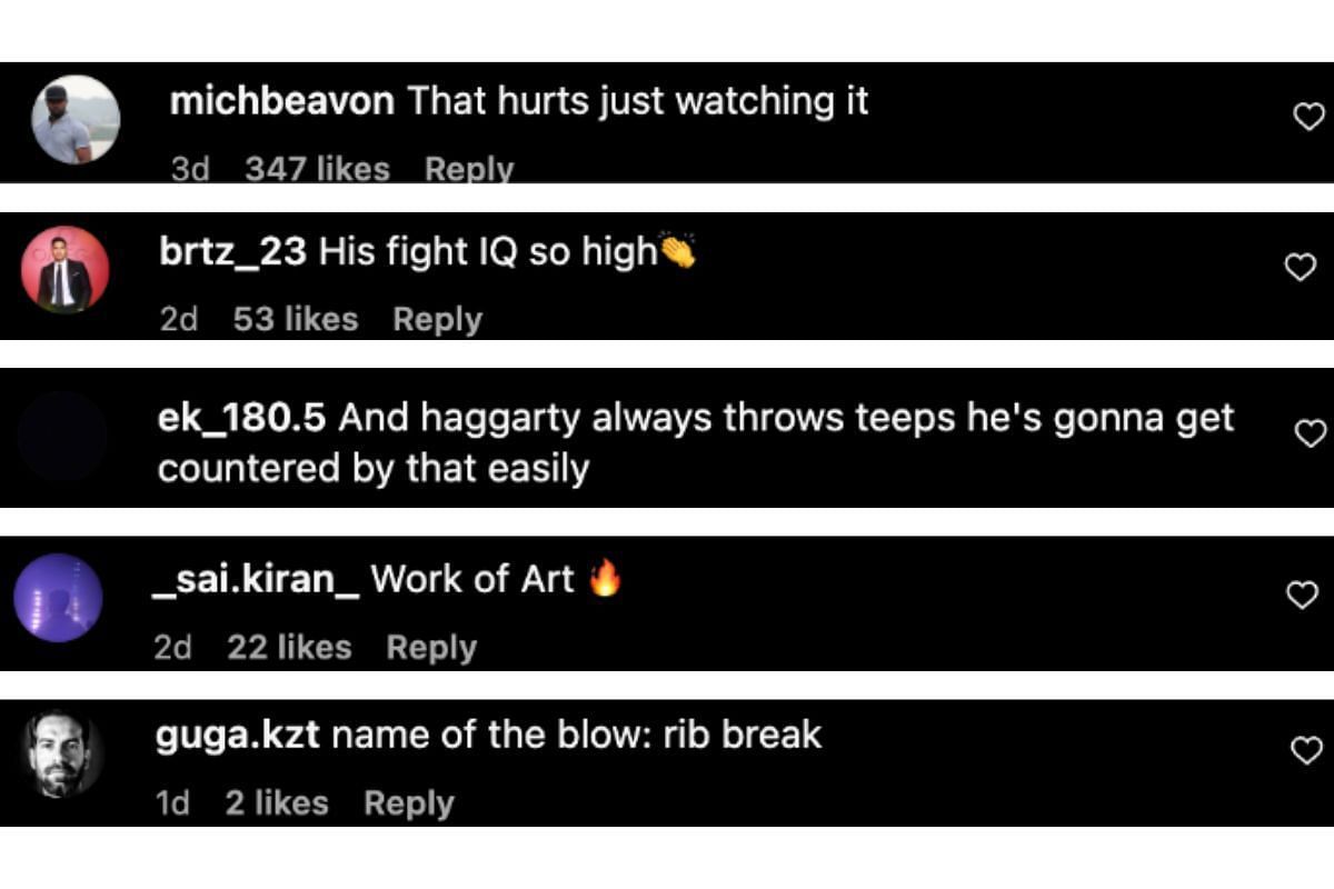 Screenshot of fans&#039; comments