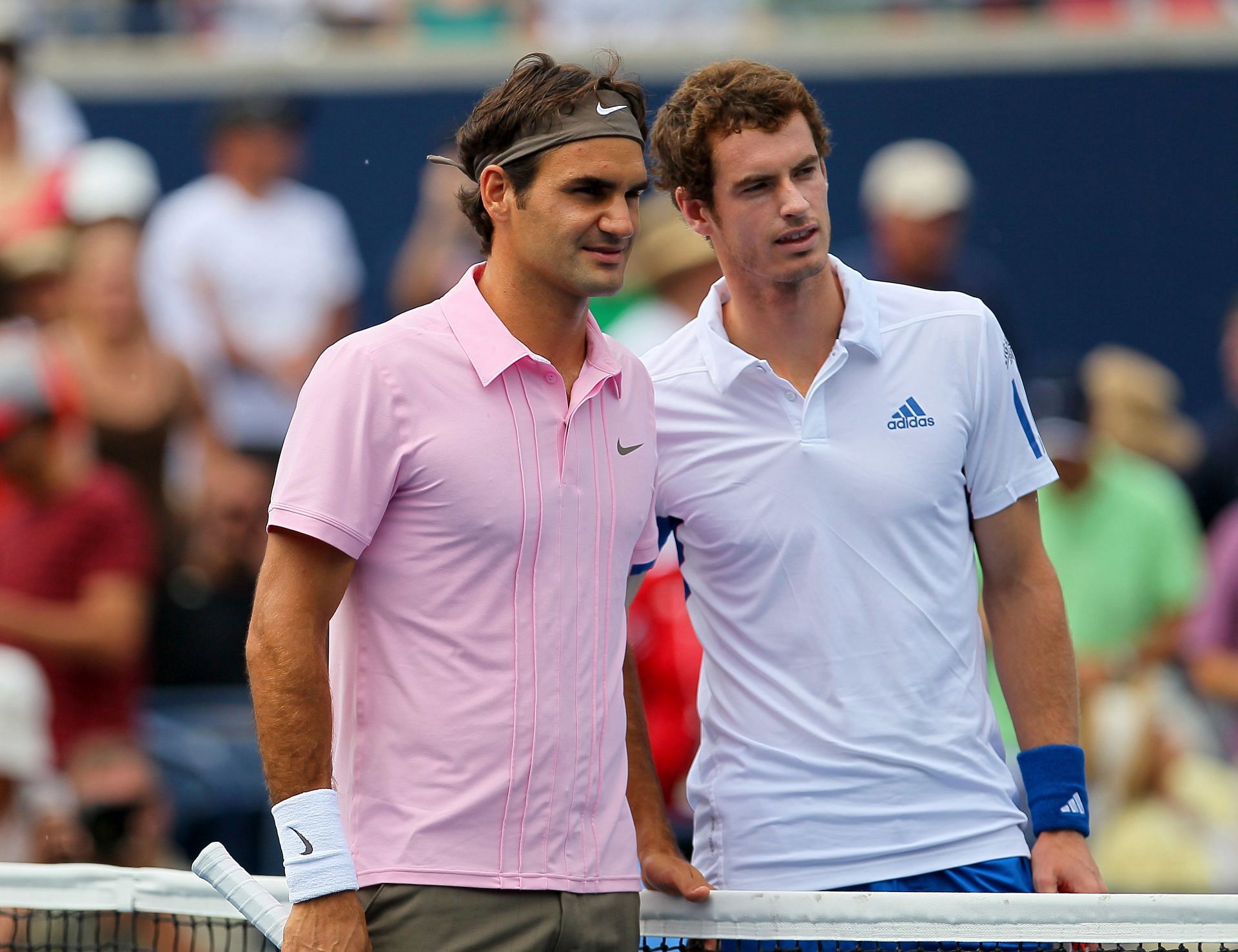 Andy Murray and Roger Federer. (Image: GETTY)