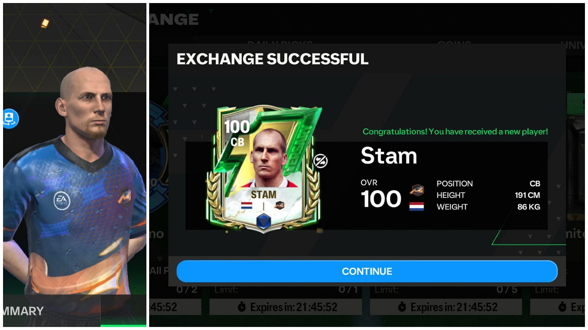 Jaap Stam exchnge is now live in EA FC Mobile (Image via EA Sports)