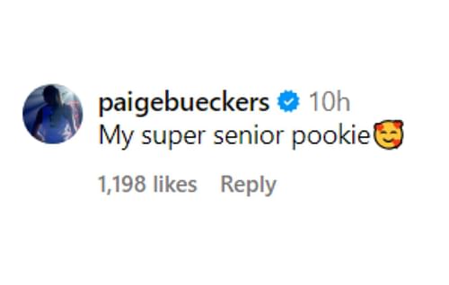 Paige Bueckers' comment on Griffin's post