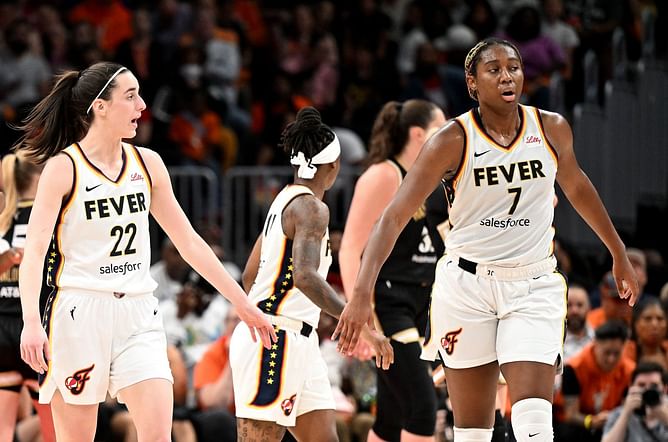 Caitlin Clark drops 3-word reaction to Fever teammate Aliyah Boston's latest "bow bow bow" post