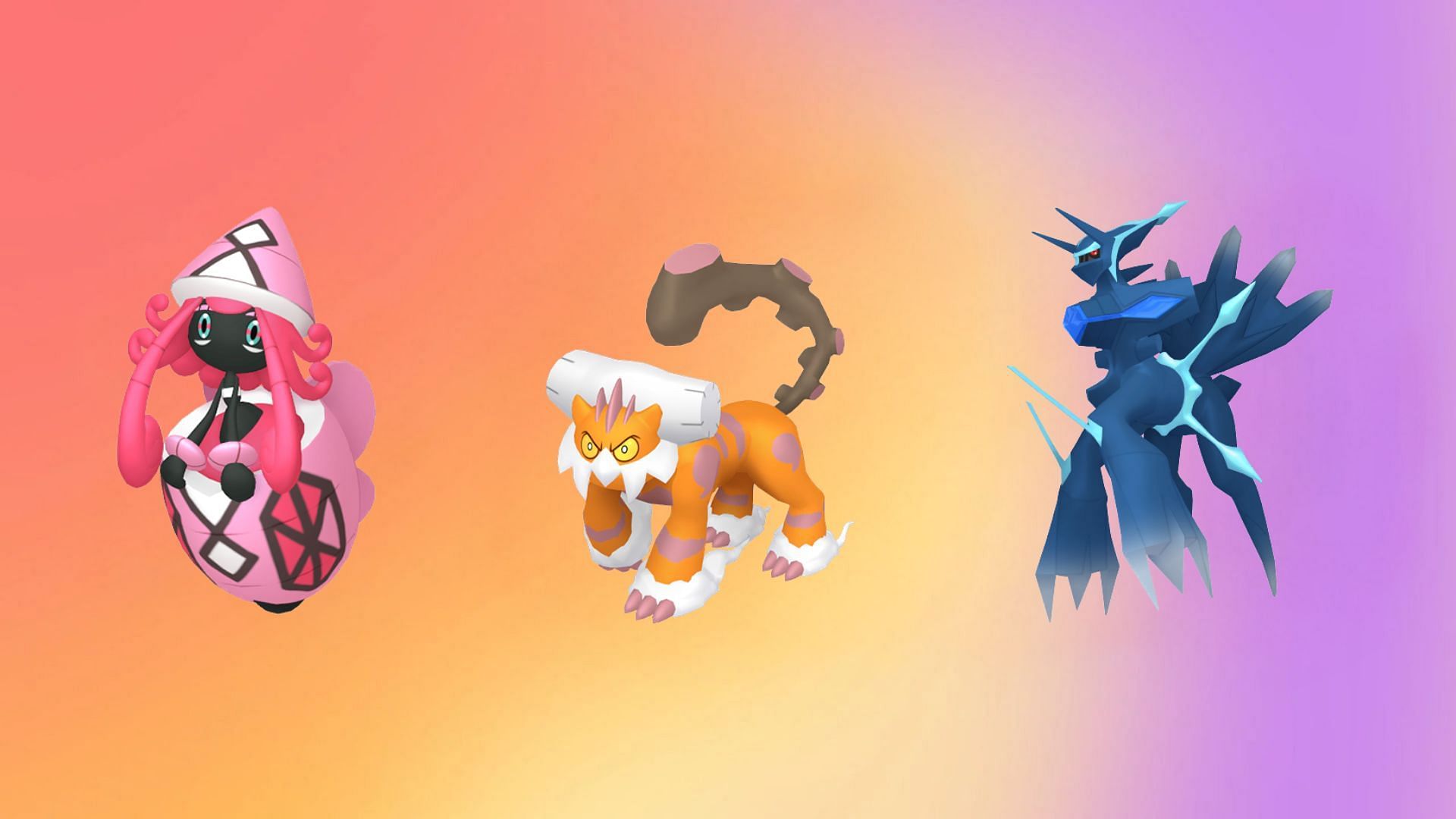 Tapu Lele, Landorus (Therian Forme), and Dialga (Origin Forme) (Image via TPC)