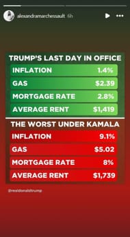 Alexandra's Instagram story
