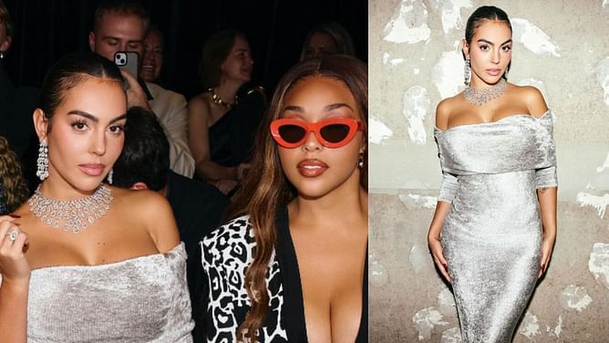Karl-Anthony Towns' girlfriend Jordyn Woods reacts after meeting Cristiano Ronaldo's gf Georgina Rodriguez