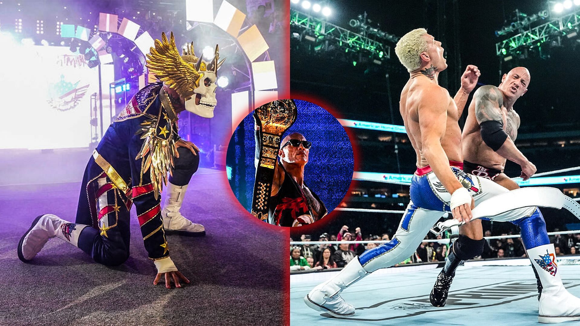 Cody Rhodes (left) &amp; The Rock Cody Rhodes WM 40 (Right) [Pic Credit: WWE.Com]
