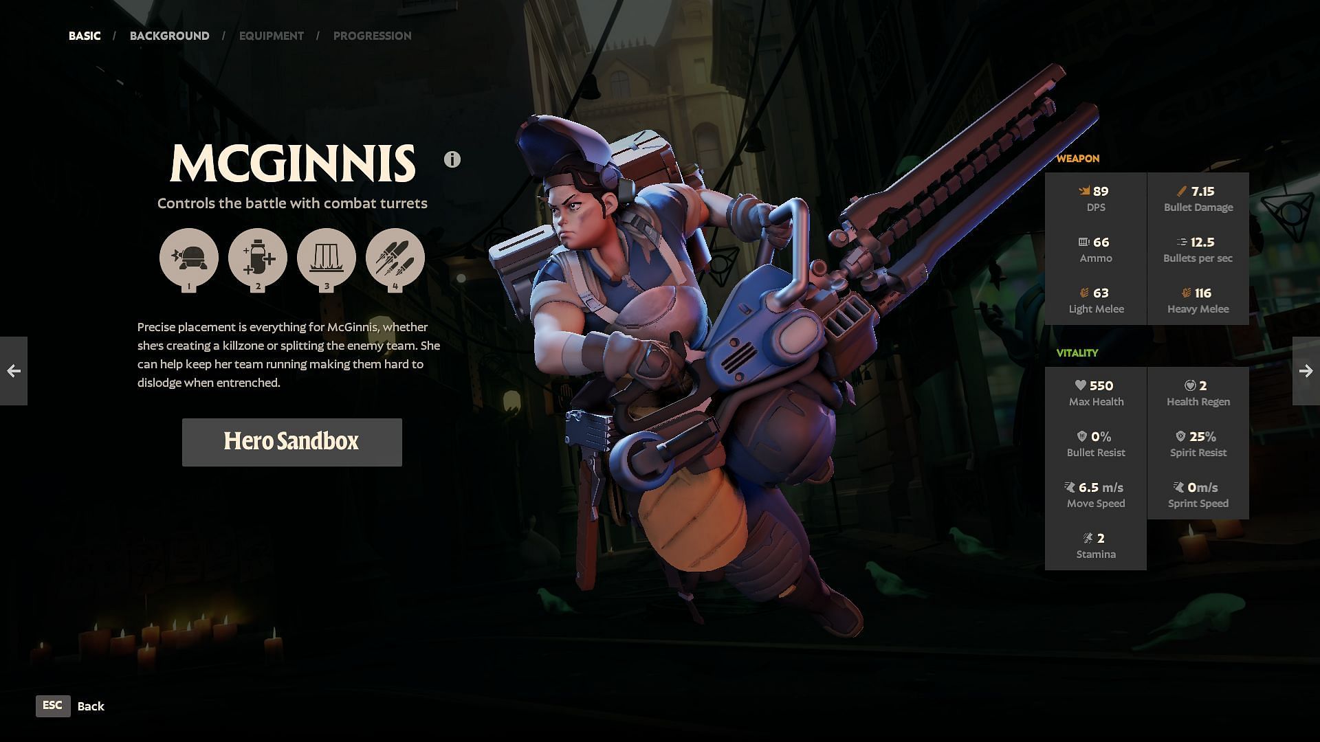 McGinnis in-game stats (Image via Valve)