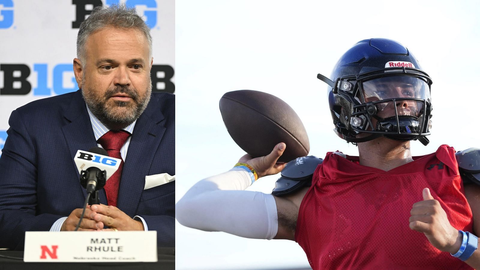 Nebraska coach Matt Rhule and frosh QB Dylan Raiola could be vulnerable to a Week 2 upset. (Photo Credits: IMAGN)