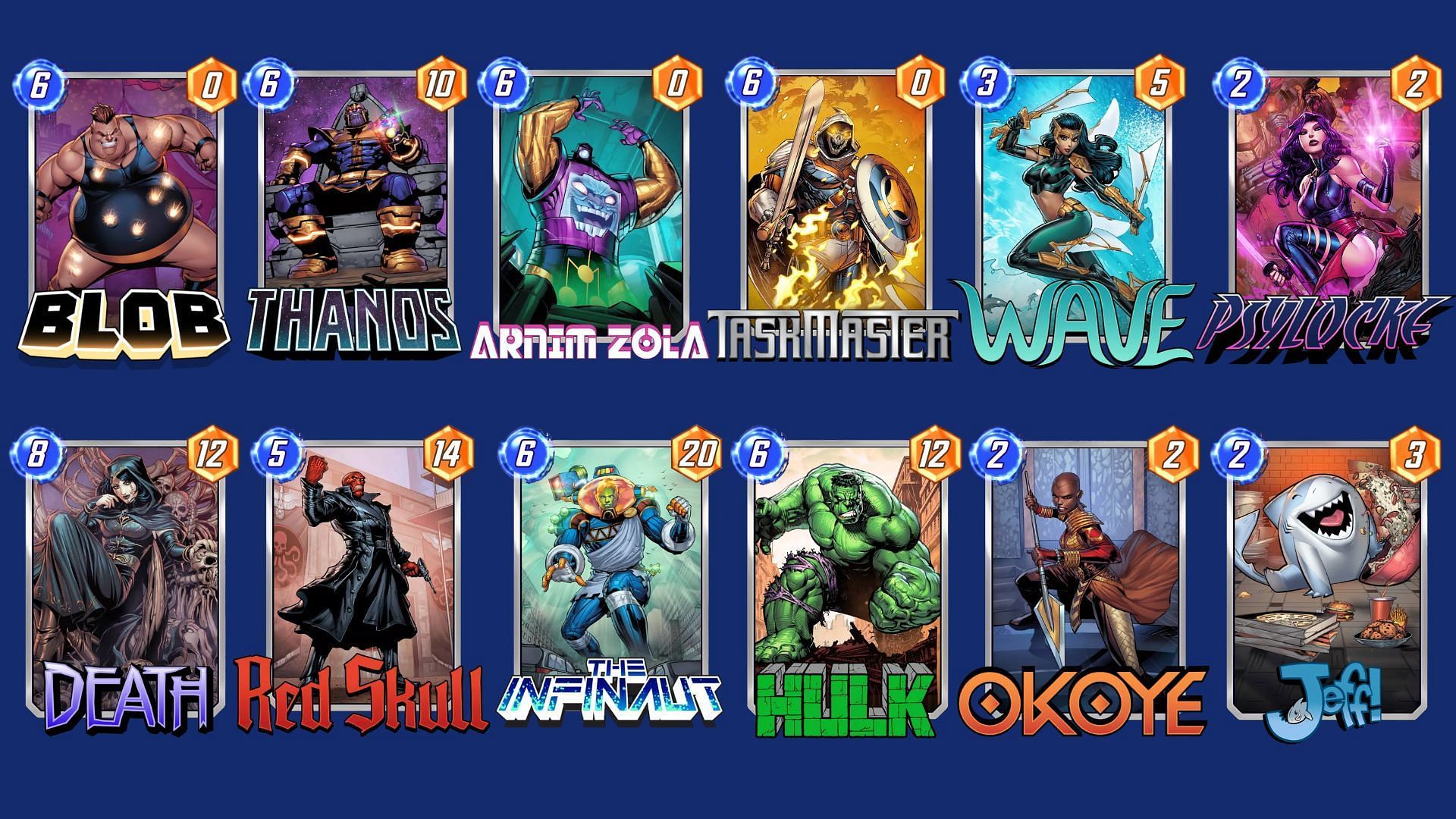 The Thanos Blob Ramp Deck in Marvel Snap (Image via Nuverse)