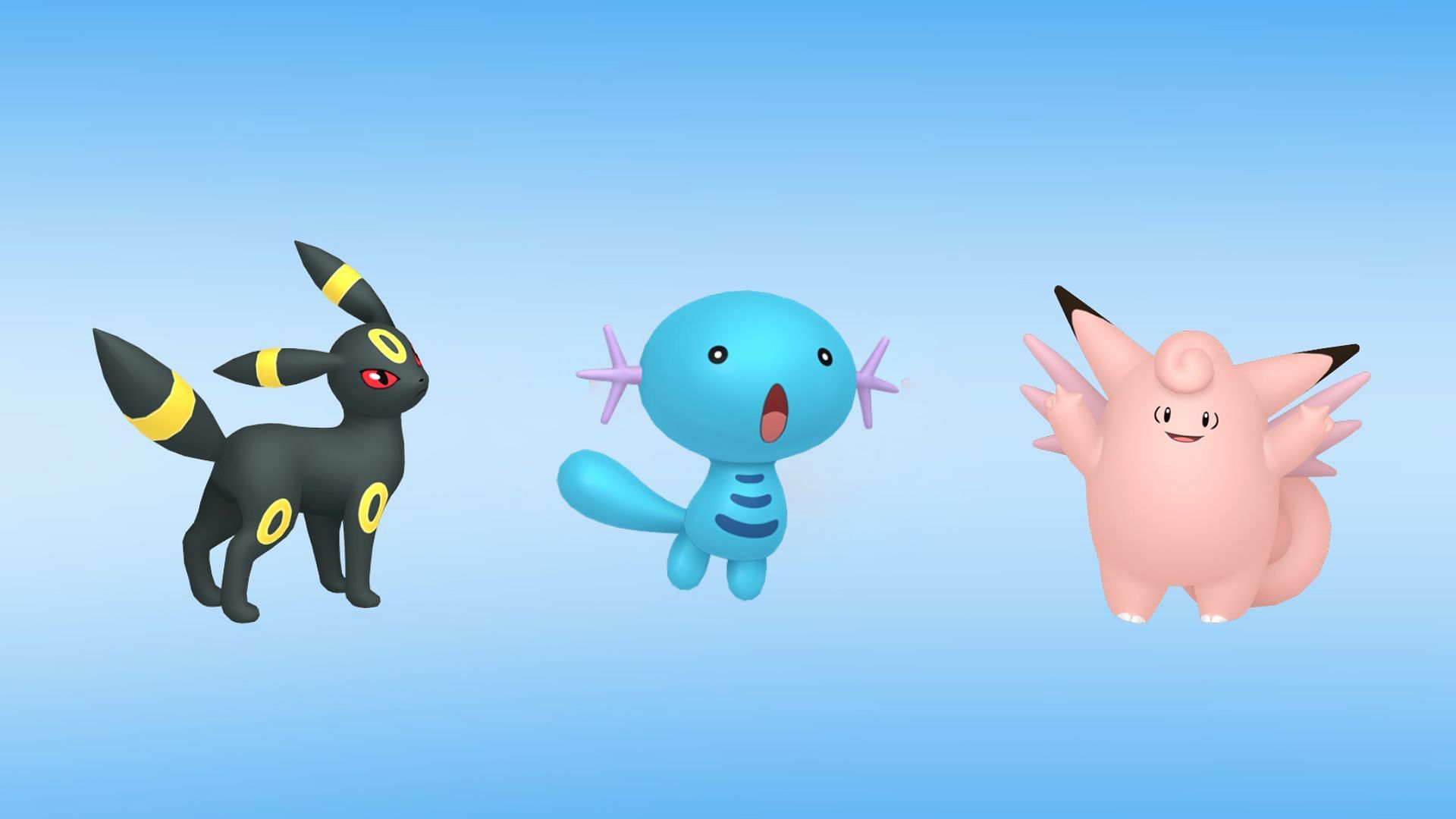 Umbreon, Johto Wooper, and Clefable (Image via TPC)