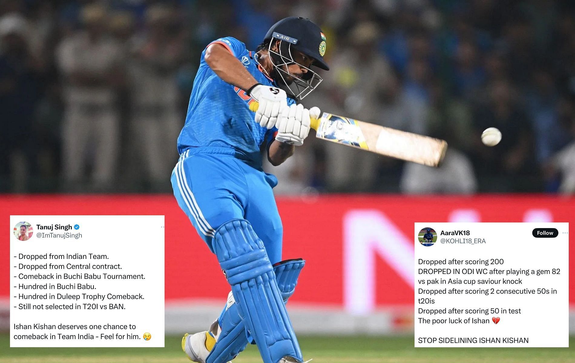 Ishan Kishan was overlooked in the favour of Sanju Samson and Jitesh Sharma. (Pics: Getty/X)