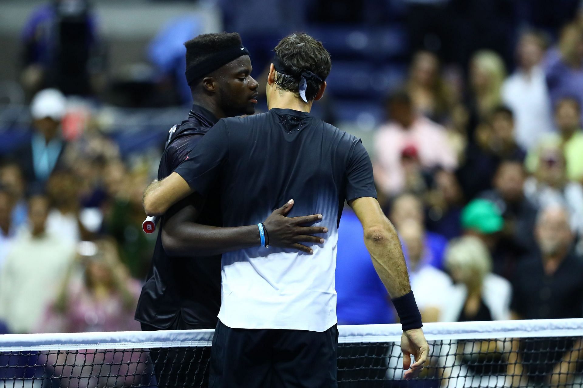 Frances Tiafoe and Roger Federer during day two match of the 2017 US Open at Billie Jean King National Tennis Center, Flushing Meadow, New York.(Photo via Getty Images)