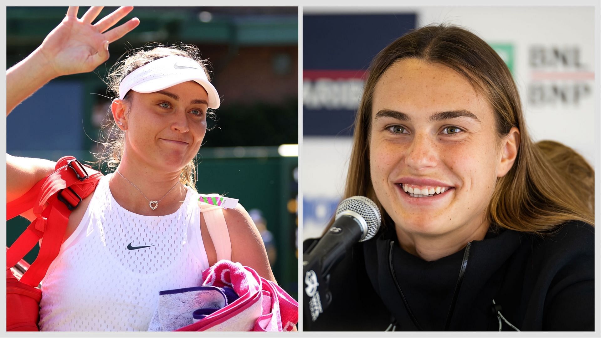 Paula Badosa and Aryna Sabalenka. Source: Getty