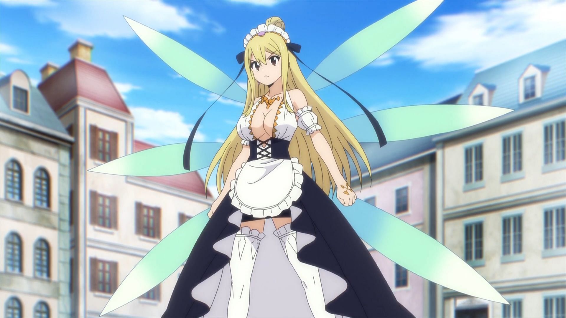 Lucy taps into her Star Dress Mix form (Image via J.C. Staff)