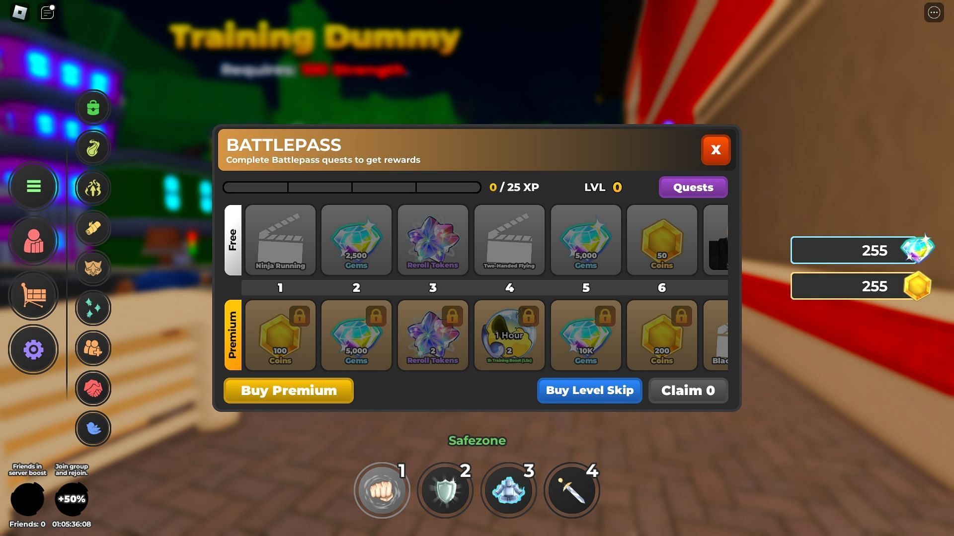 There are Free and Premium versions of the Battlepass in the game (Image via Roblox)