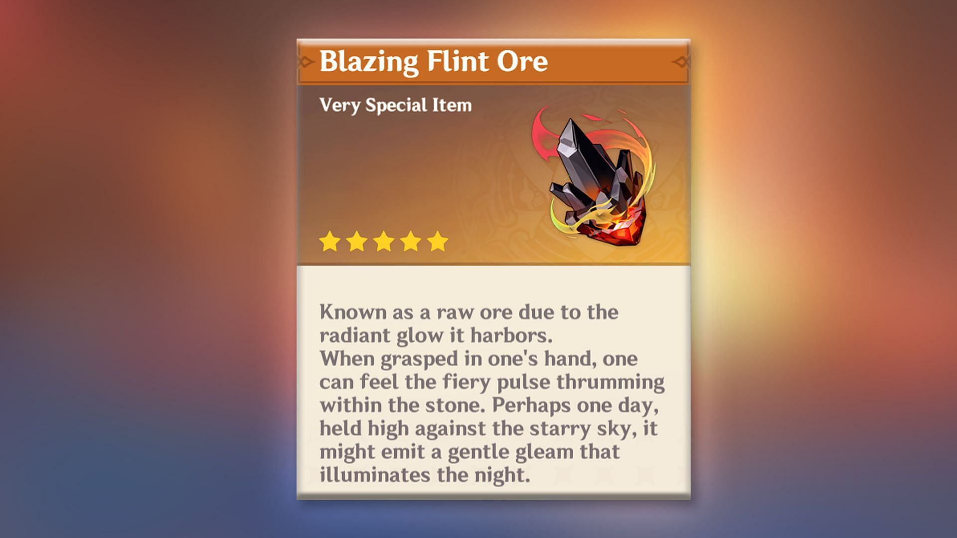 Blazing Flint Ore in Genshin Impact (Image via HoYoverse)