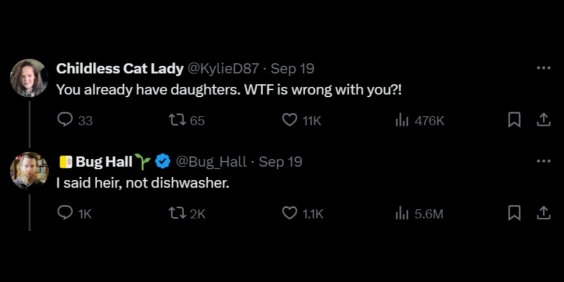 &#039;The Little Rascals&#039; actor calls his daughters &quot;dishwashers&quot;. (Image via X/@Bug_Hall)