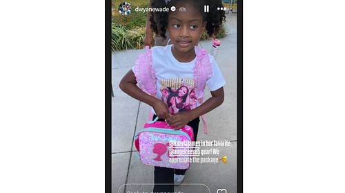 Dwyane Wade thanked Angel Reese for sending a package to his daughter Kaavia. [photo: @dwyanewade/IG]