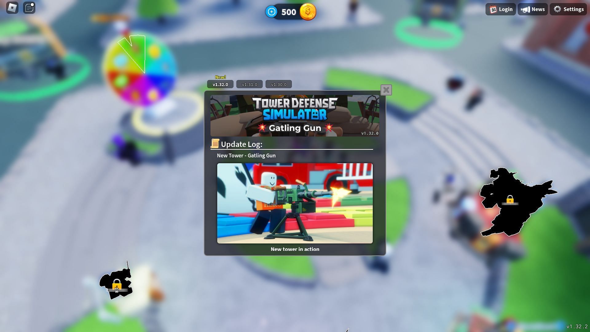 The in-game update log (Image via Roblox)