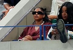 After bronze medal controversy at the Paris Olympics, Jordan Chiles attends the women's semifinals at the US Open