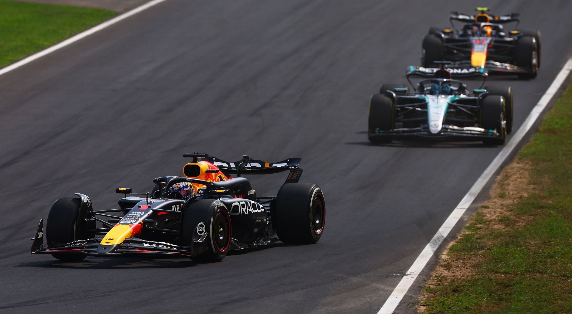 Max Verstappen of the Netherlands driving the Red Bull Racing RB20 (Source: Getty)