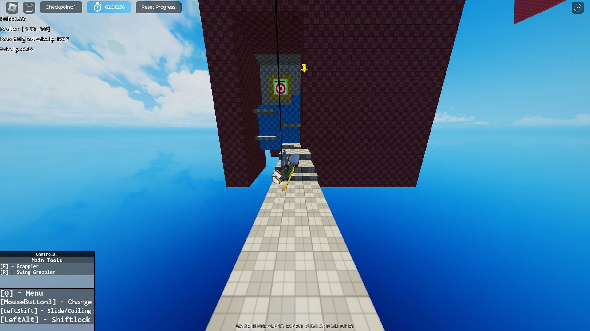 Swinging through a course (Image via Roblox)