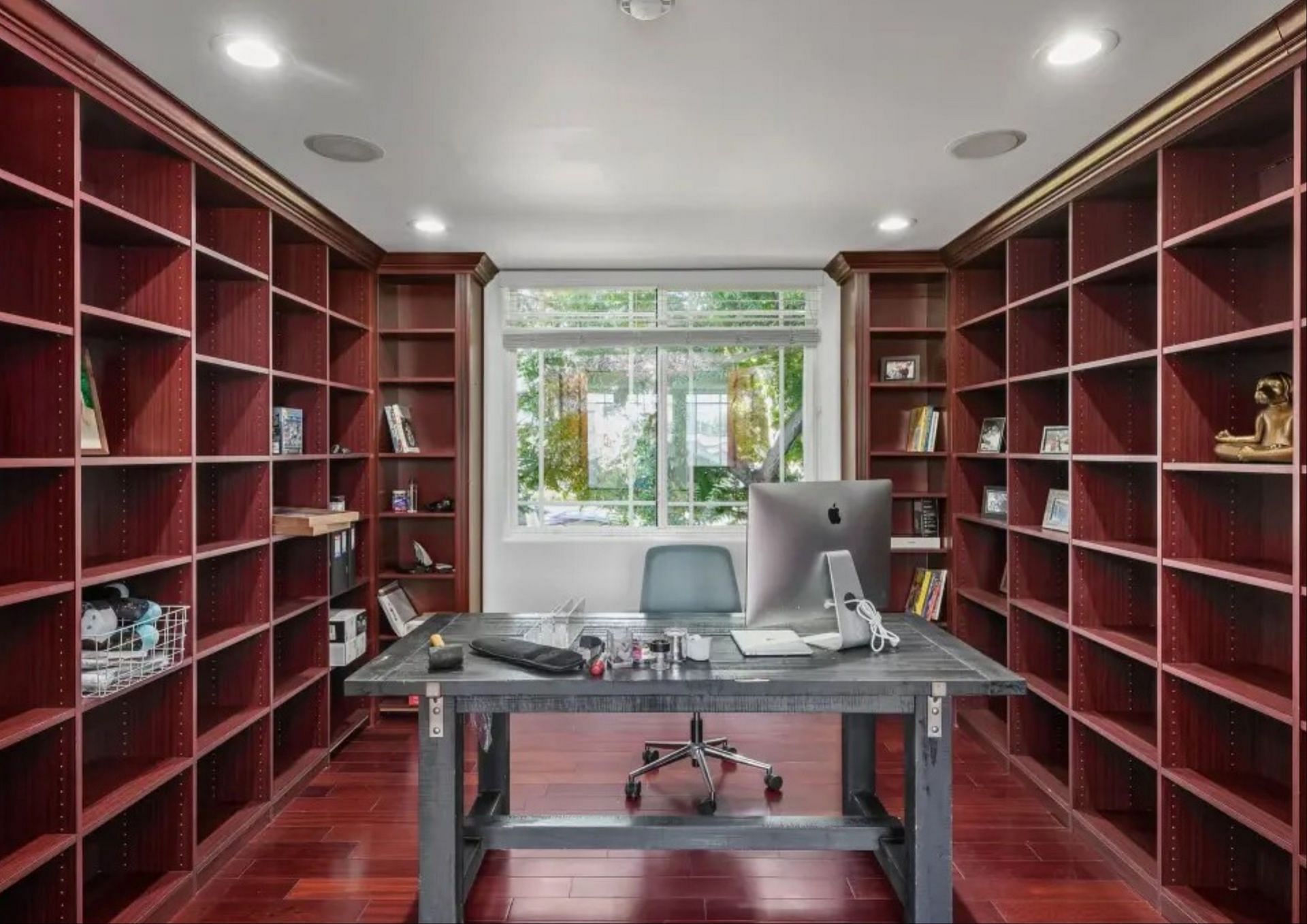 A bedroom-turned-office is also available inside the house