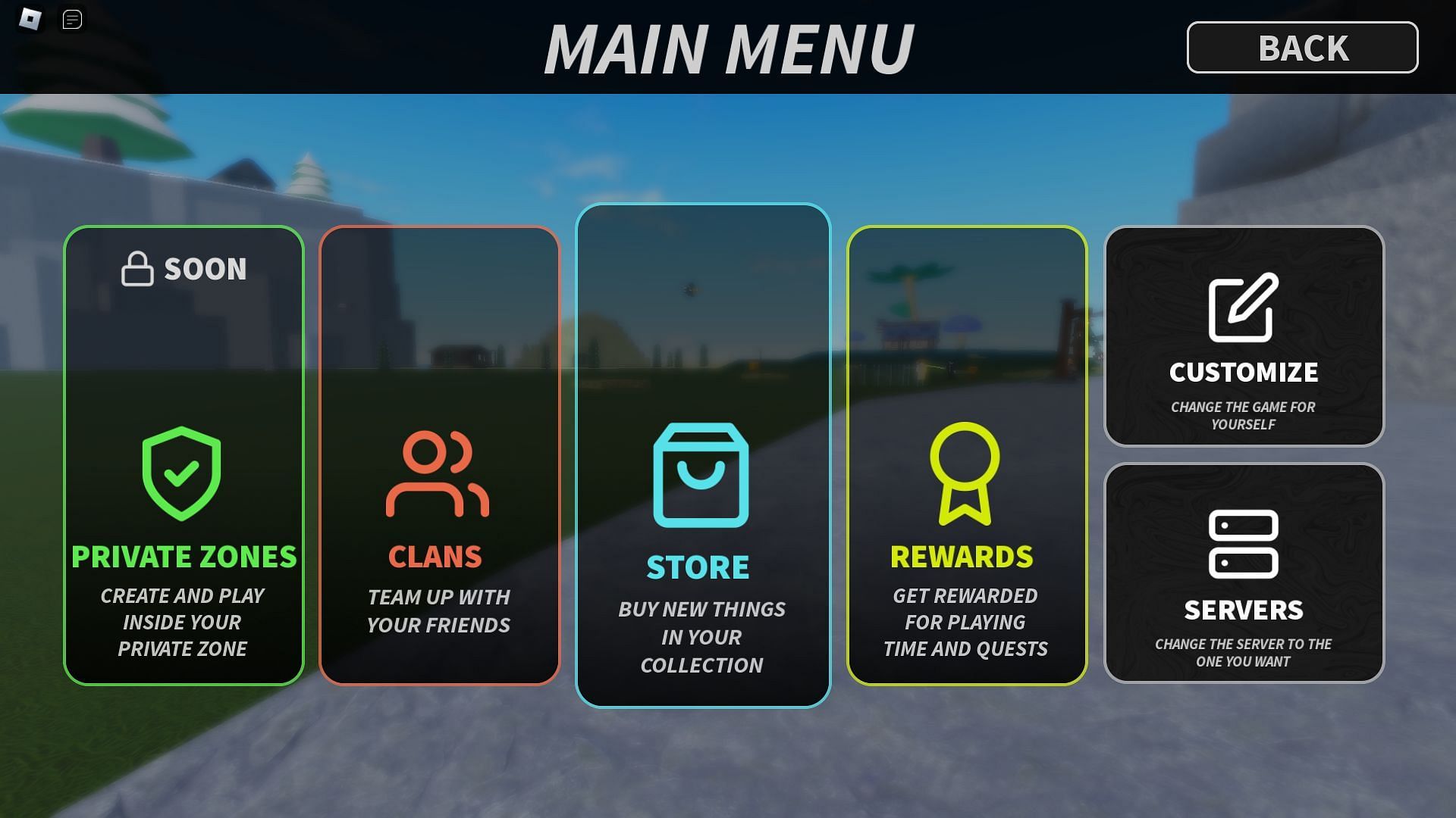 The Main Menu (Image via Roblox)