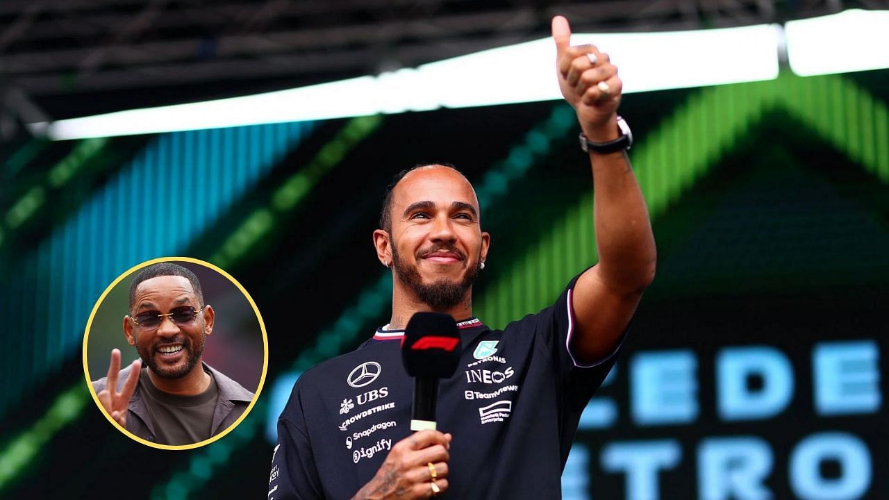 Lewis Hamilton. (foreground) Will Smith (Inset). All images from Getty.